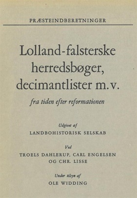 Lolland-Falsterske Herredsbøger, Decimantlister M.V. Fra Tiden Efter Reformationen, bd. 1