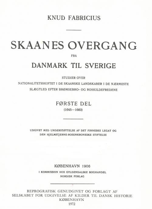 Skaanes Overgang Fra Danmark Til Sverige